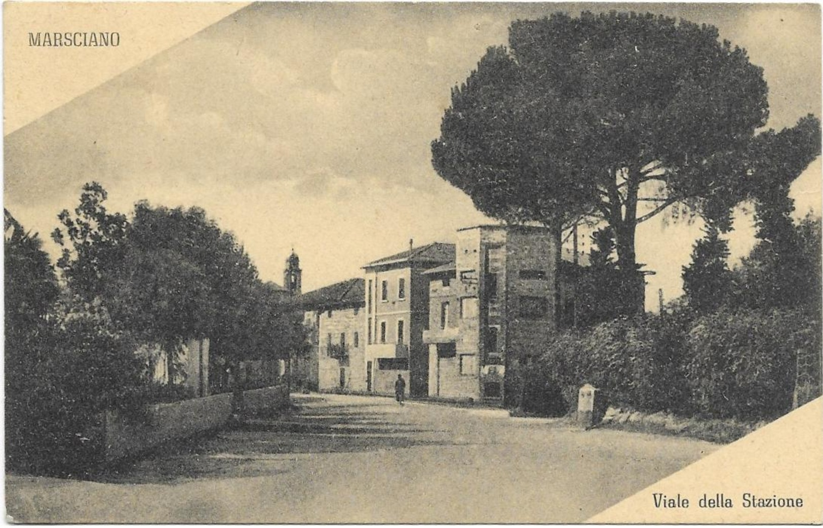 Perugia Marsciano  Cartolina Fp Viagg Viale Della Stazione  1954 - Perugia