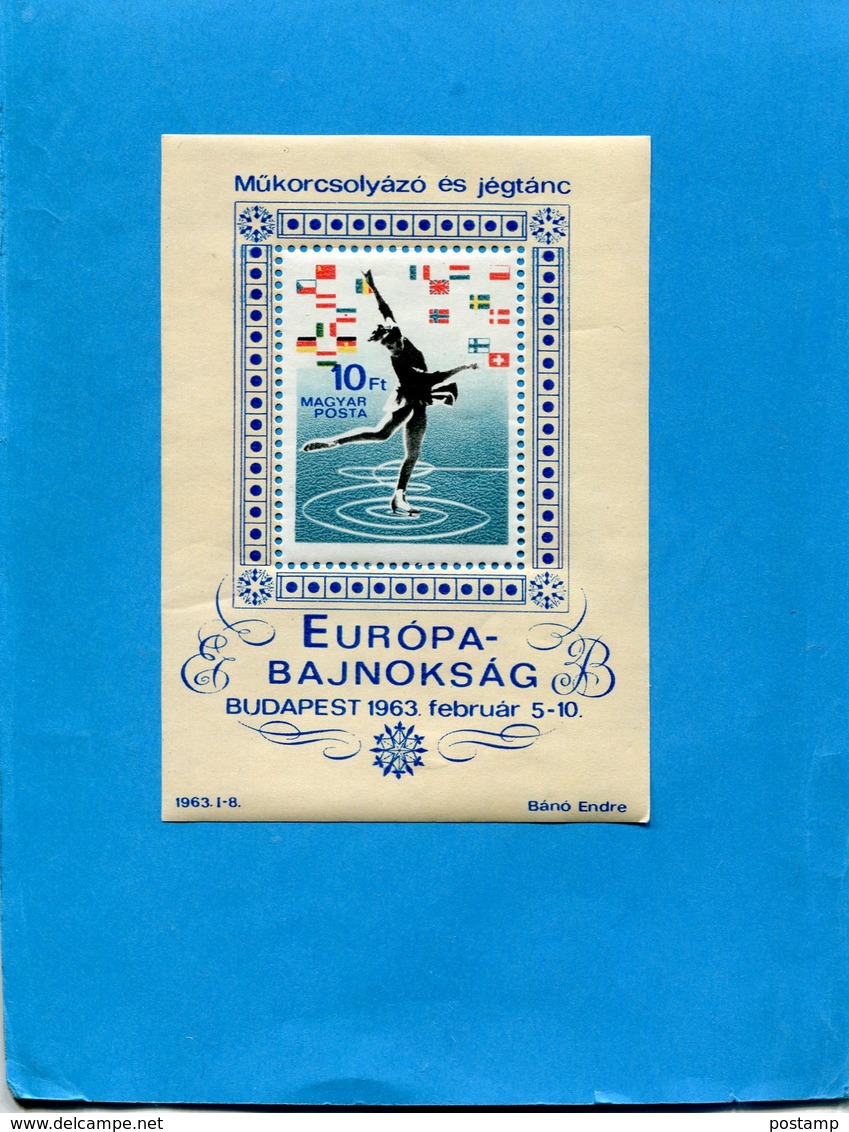 HONGRIE--bloc Feuillet Neuf  Trace De Ch N°43-championnat -patinage 1963 -cote 15 Eu En 2003 - Blocs-feuillets