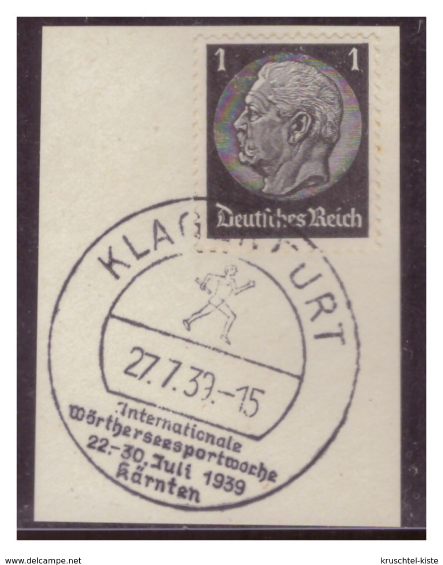 Dt-Reich (007251) Sonderstempel Auf Briefstück, Klagenfurt, Internationale Wörterseesportwoche, Gestempelt Am 27.7.1939 - Gebraucht