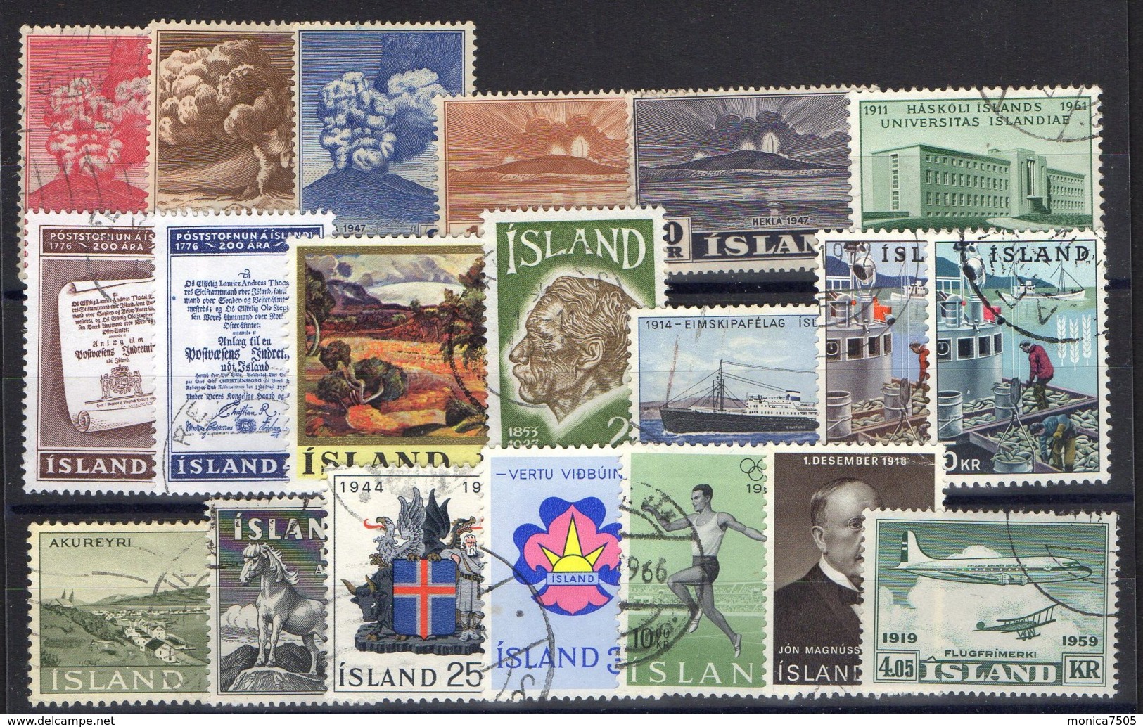 ISLANDE ( LOT ) : PETIT  LOT  DE  TIMBRES  TRES  BIEN  OBLITERES . - Collections, Lots & Séries