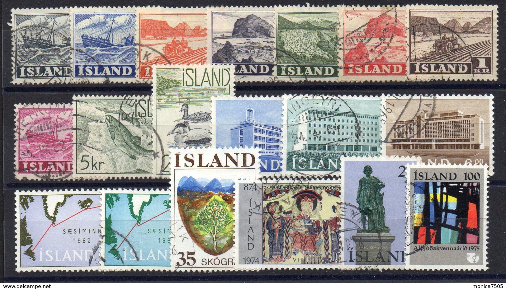 ISLANDE ( LOT ) : PETIT  LOT  DE  TIMBRES  TRES  BIEN  OBLITERES . - Collections, Lots & Séries