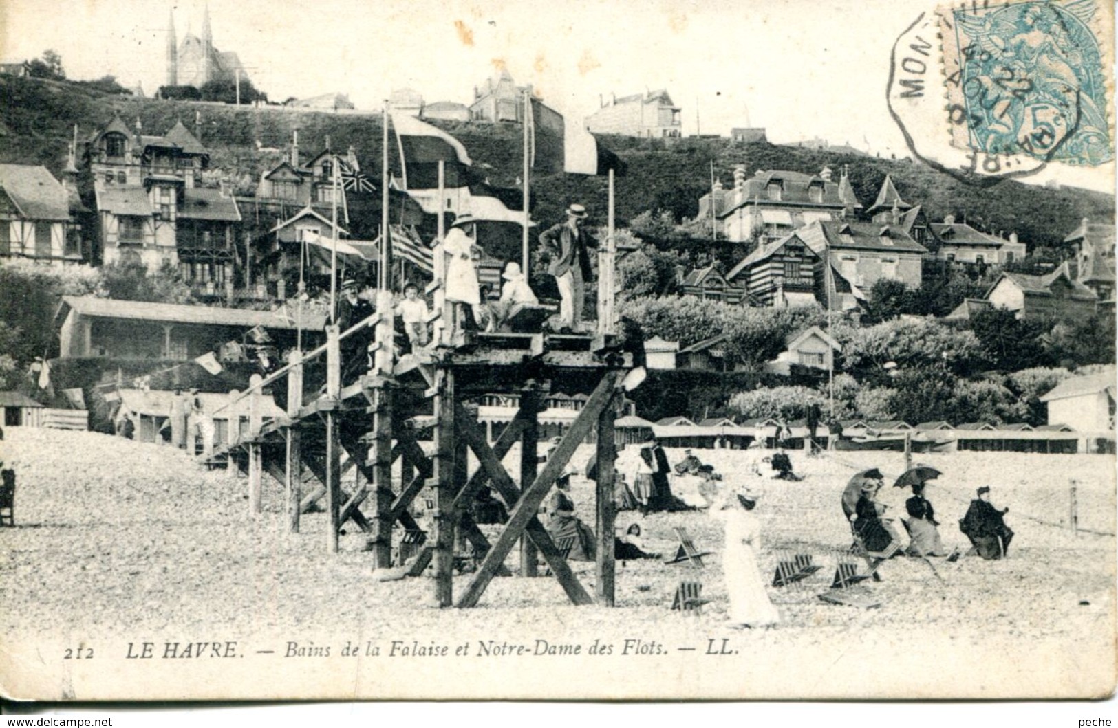 N°67810 -cpa Sainte Adresse -bains De La Falaise Et Notre Dame Des Flots - Sainte Adresse