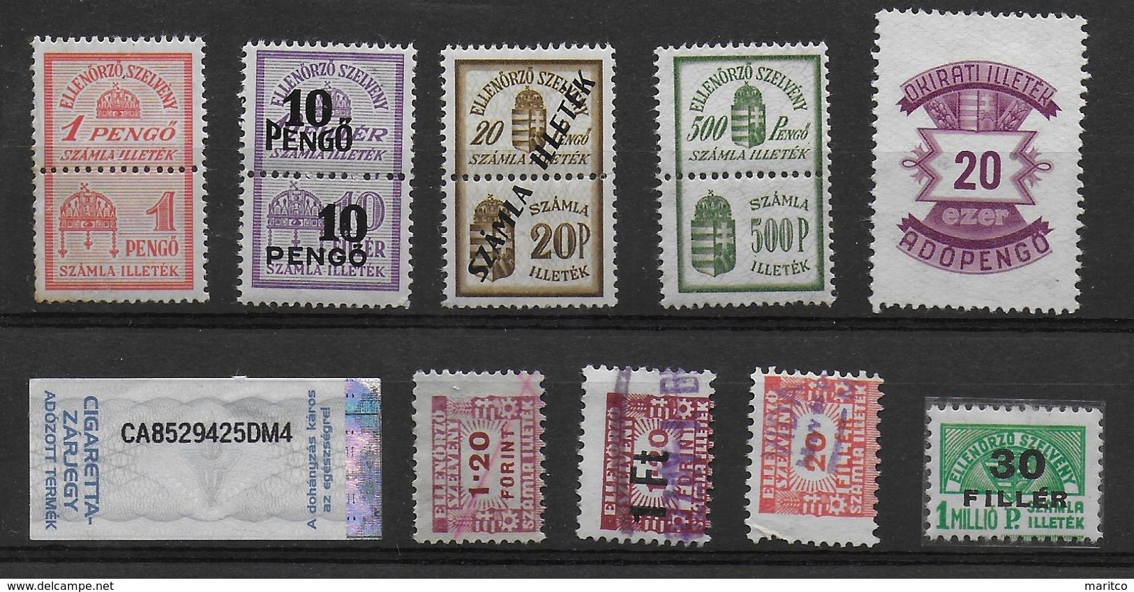Hungary Revenue Stamps Revenues Stempelmarken Fiscal - Revenue Stamps