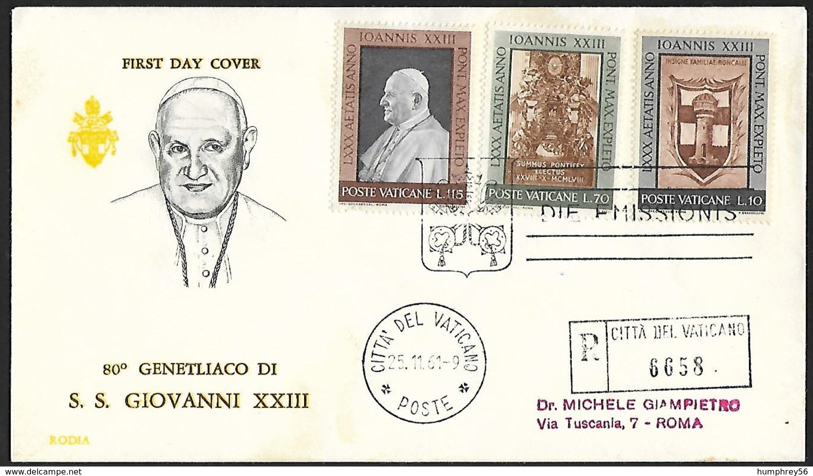 1961 - VATICANO - FDC - Y&T 335+339/340 [Giuseppe Angelo Roncalli] + CITTA DEL VATICANO - FDC