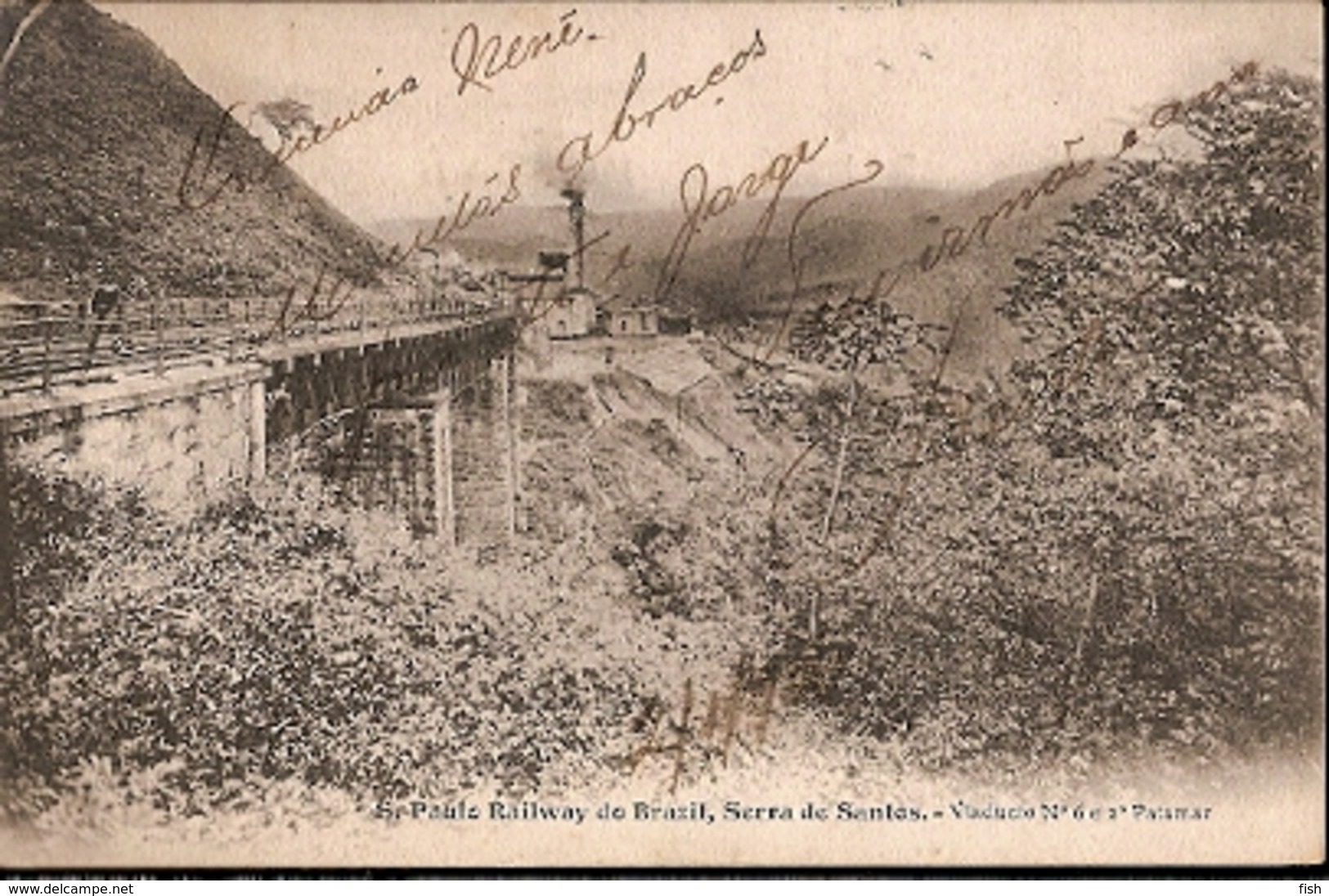 Brazil & Circulated, Serra De Santos, São Paulo Railway, Santos, Lisboa, Porto 1906 (8866) - São Paulo
