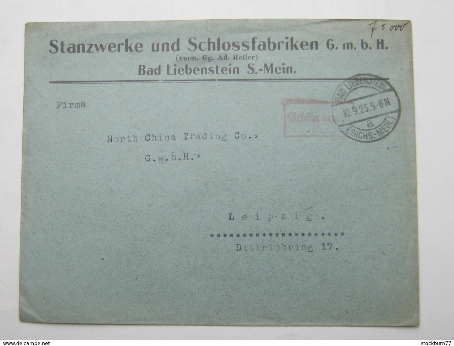 1923 , Gebühr Bezahlt , Beleg Aus  BAD LIEBENSTEIN - Briefe U. Dokumente