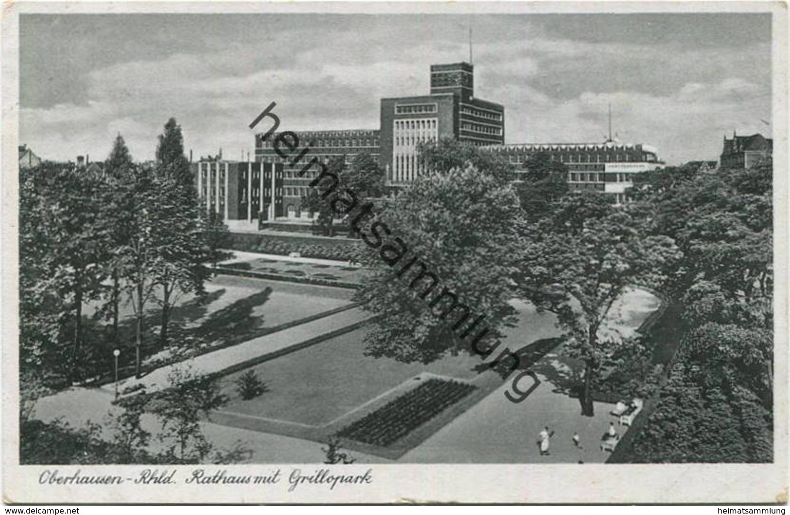 Oberhausen - Rathaus Mit Grillopark - Verlag Cramers Kunstanstalt Dortmund Gel. 1941 - Oberhausen