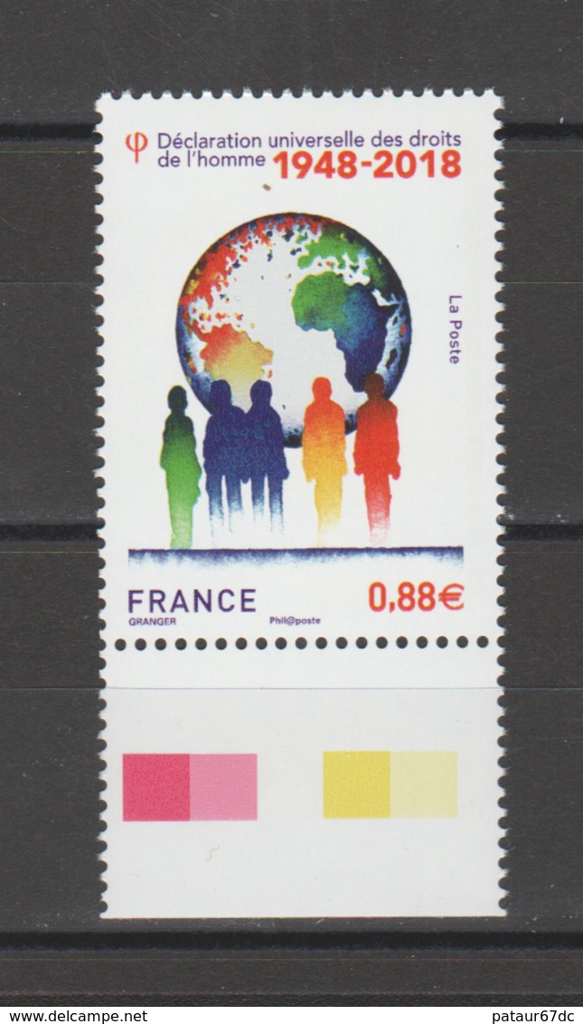 FRANCE / 2018 / Y&T N° 5290 ** : Déclaration Universelle Des Droits De L'homme BdF Bas - Gomme D'origine Intacte - Unused Stamps