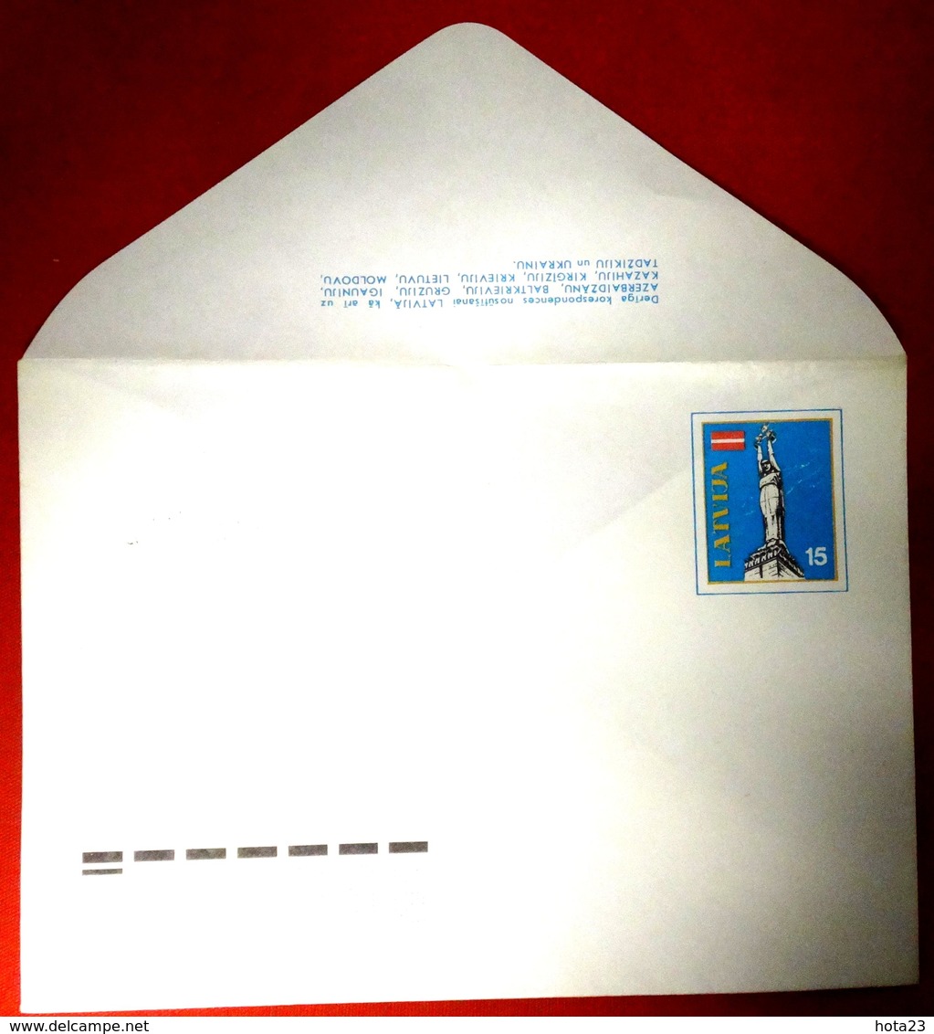 1991 LATVIA LETTLAND - STATIONARY ENVELOPE 15K MINT VARIANT 3  FREEDOM - Lettonie