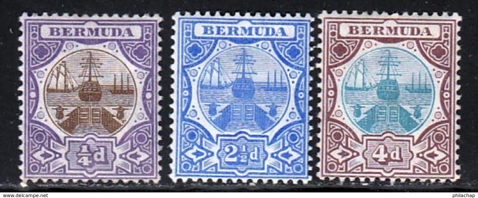Bermudes 1906 Yvert 29 - 36 - 37 * TB Charniere(s) - Bermudes