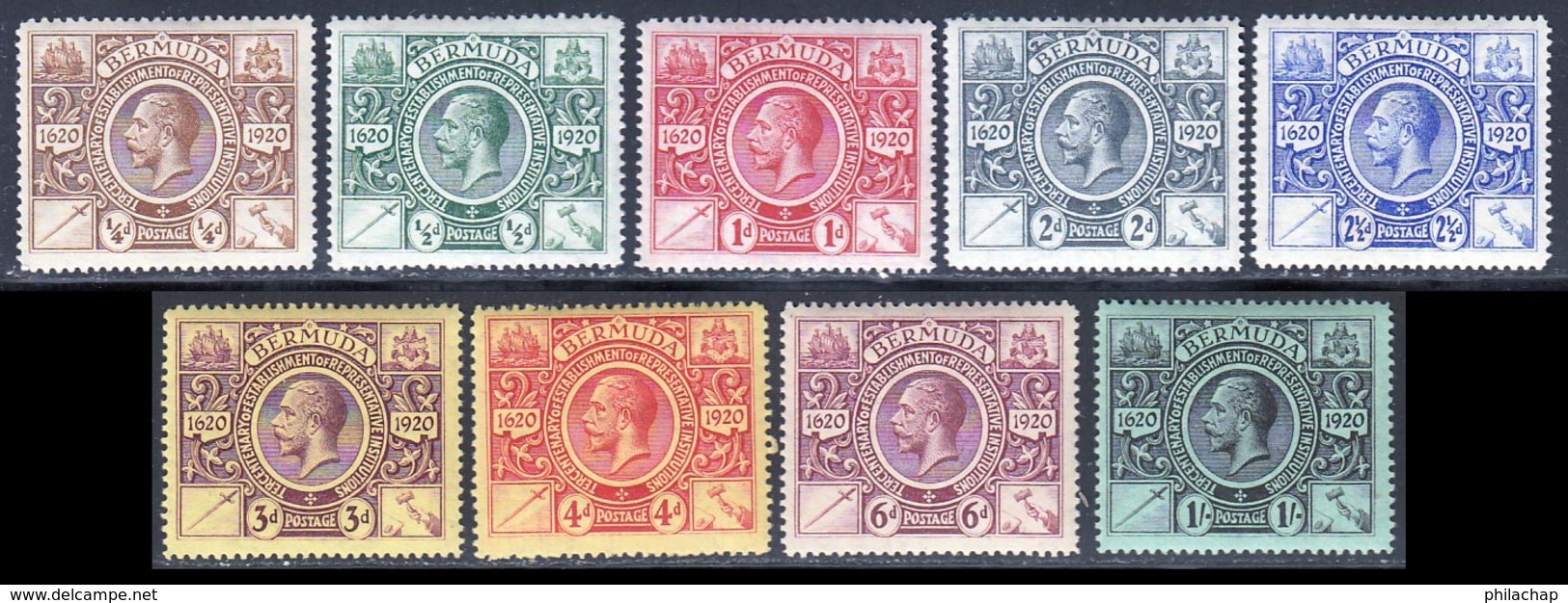 Bermudes 1921 Yvert 64 / 72 * TB Charniere(s) - Bermudes