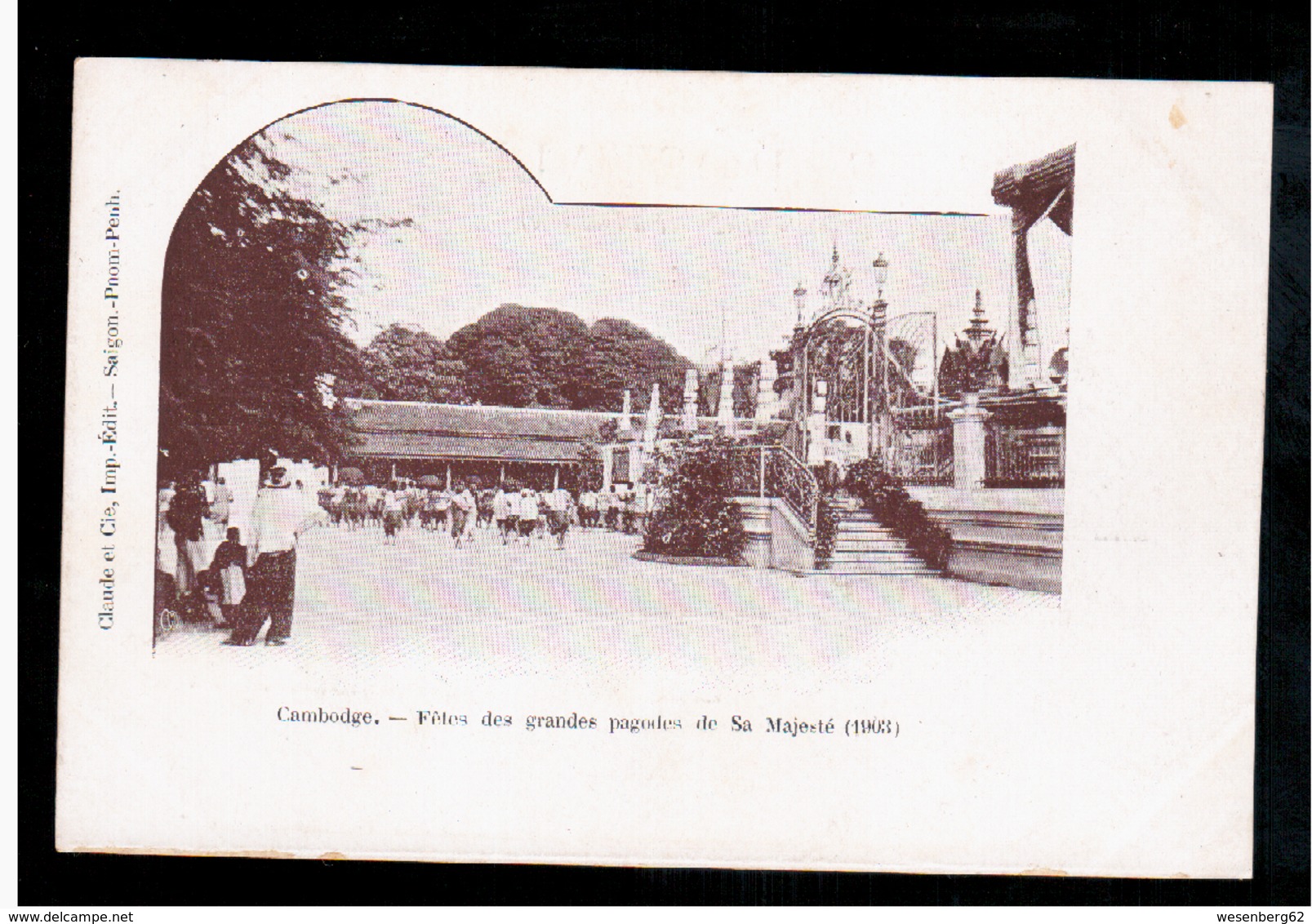 CAMBODIA  Cambodge Fetes Des Grandes Pagodes De Sa Majeste Ca 1910 OLD POSTCARD 2 Scans - Cambodia