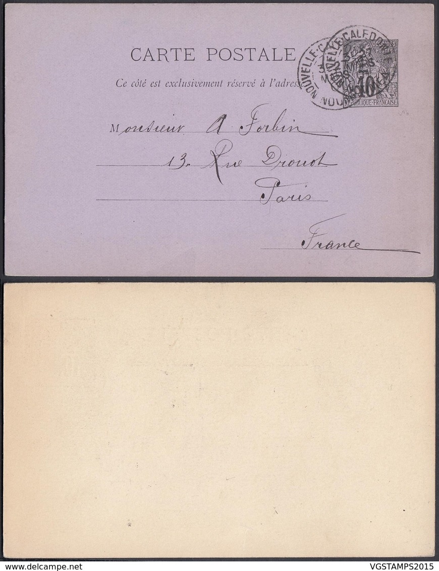 NOUVELLE CALEDONIE 1900 EP  Type Alphee Dubois 10 C De Noumea Vers Paris (5G) DC-1135 - Lettres & Documents