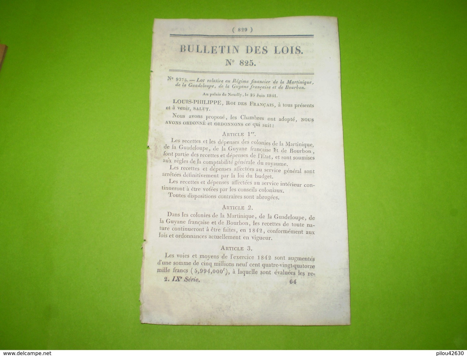 Régime Financier Guyane,Martinique,Guadeloupe,Réunion (tableaux).Formation D'un Comité Consultatif D'Etat Major,détail - Décrets & Lois