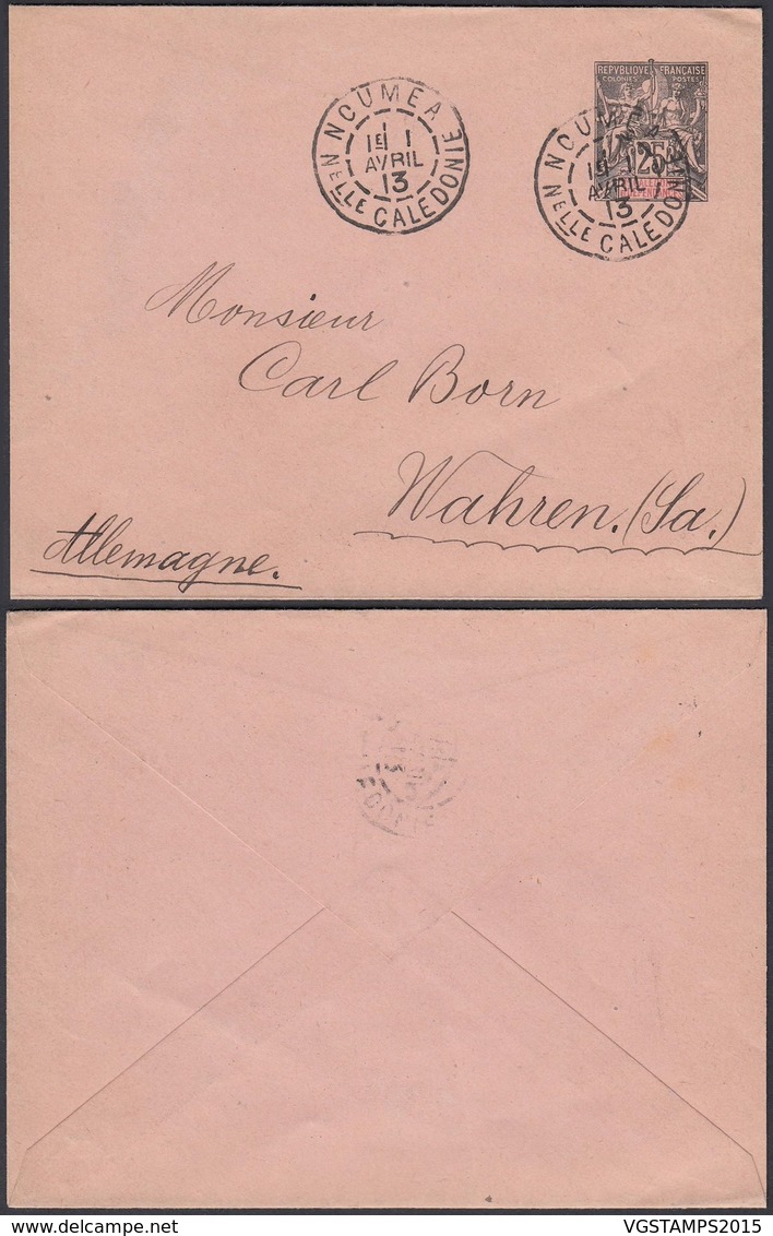 NOUVELLE CALEDONIE 1913 EP 25c De Noumea Vers Allemagne (5G) DC-1156 - Lettres & Documents