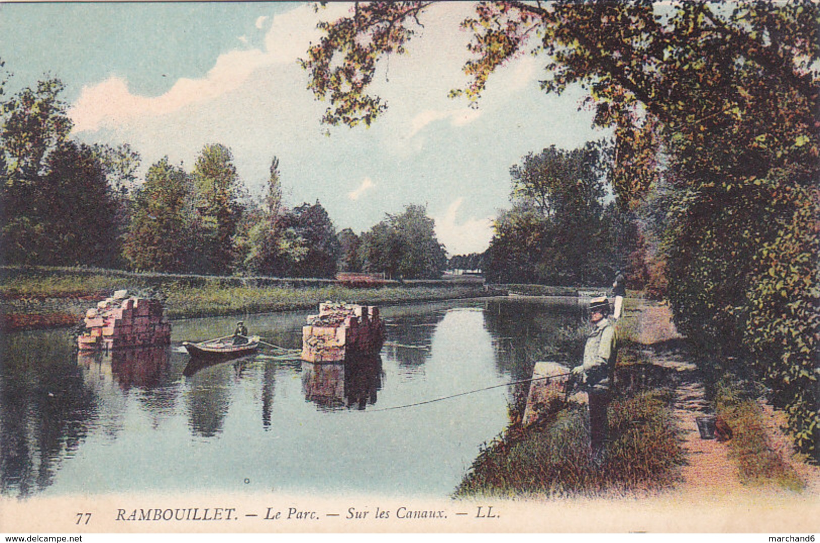 Rambouillet Le Parc Sur Les Canaux Pecheur à La Ligne éditeur LL N°77 - Rambouillet