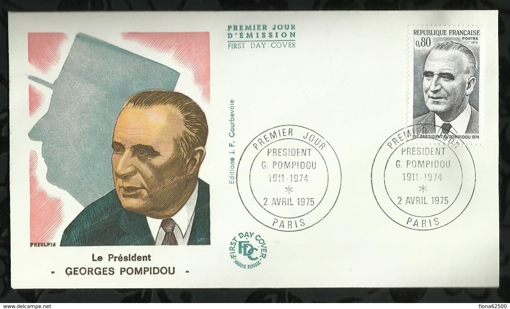 PRESIDENT GEORGES POMPIDOU . 02 AVRIL 1975 . PARIS . - 1970-1979