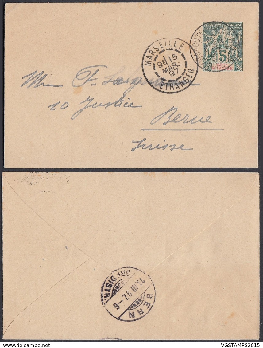 COTE D IVOIRE 1897 EP 5c  Vers SUISSE (5G) DC-1165 - Lettres & Documents