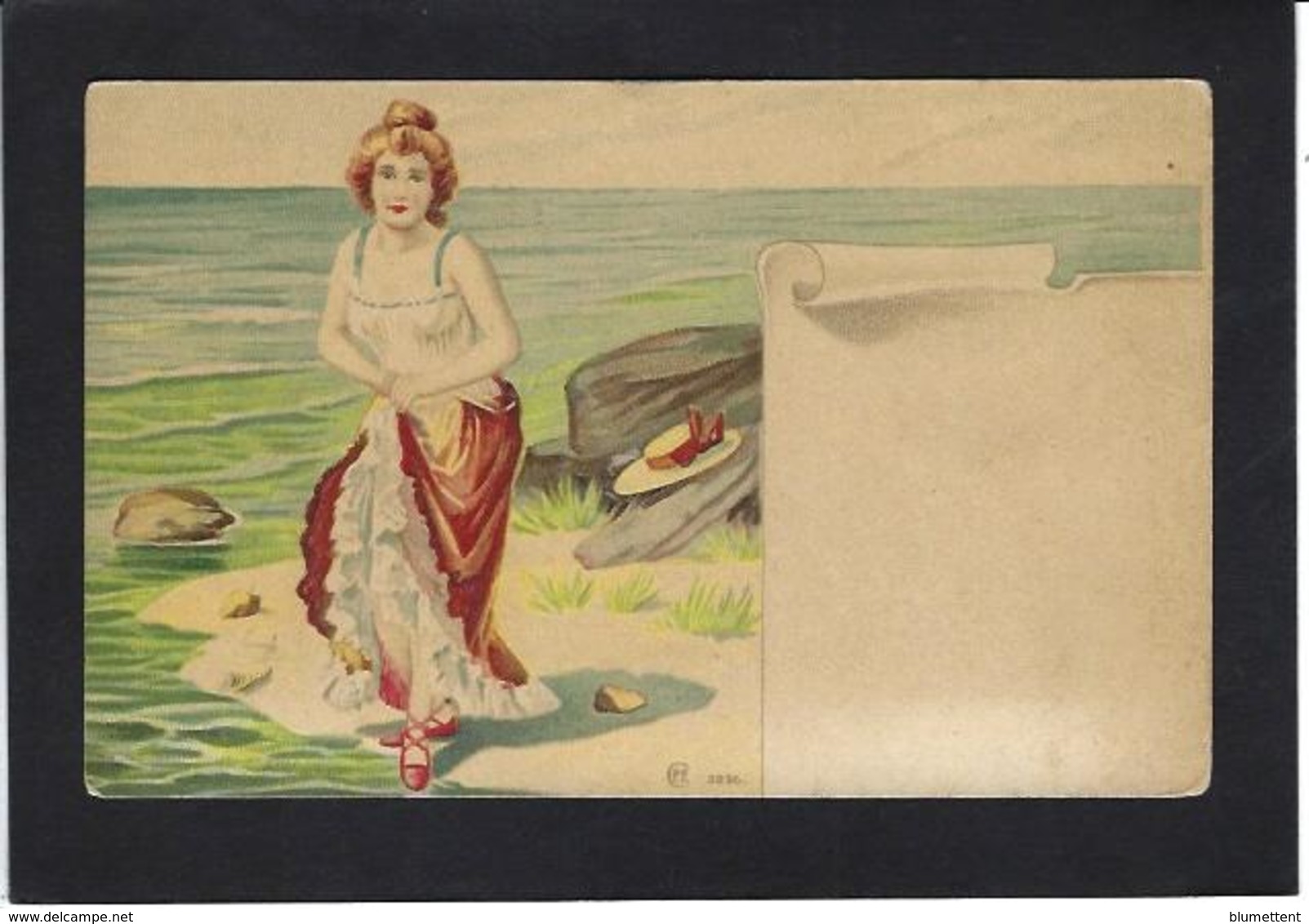 CPA Baigneuse Femme Girl Femme Woman Litho Non Circulé - Humour