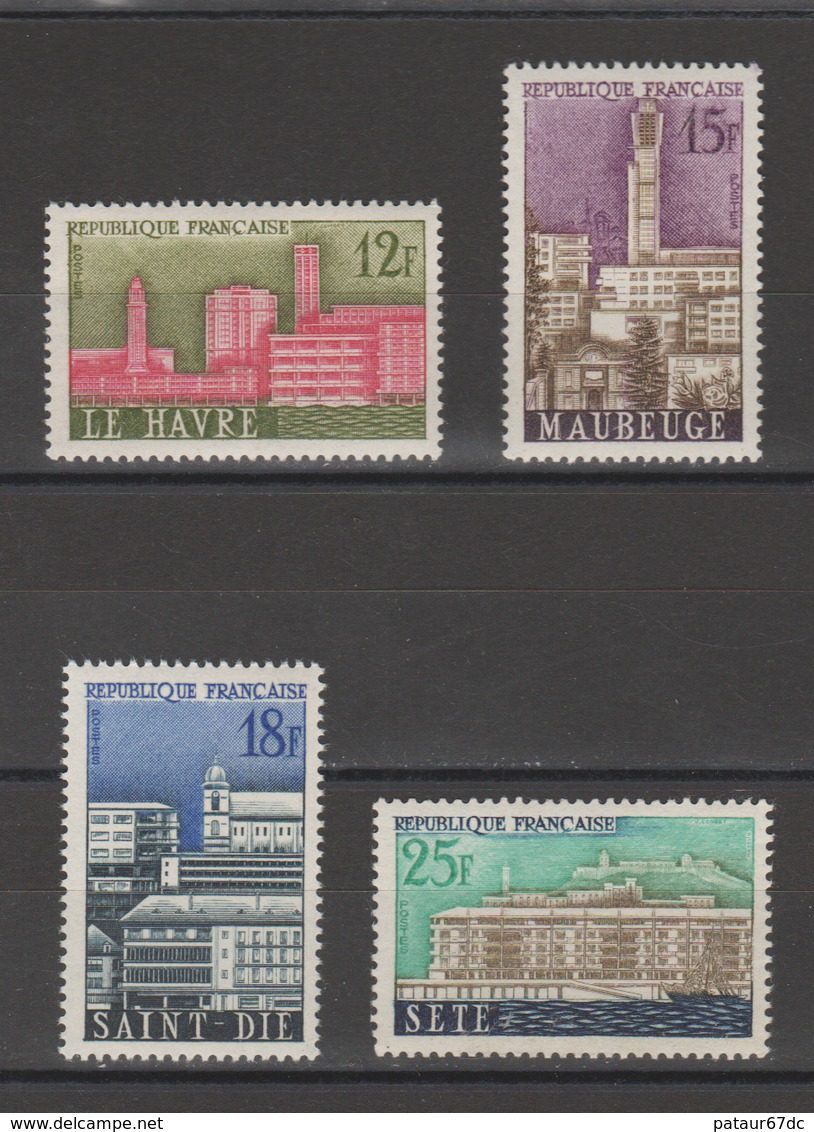 FRANCE / 1958 / Y&T N° 1152/1155 ** : Villes Reconstruites (4 TP) - Gomme D'origine Intacte - Unused Stamps