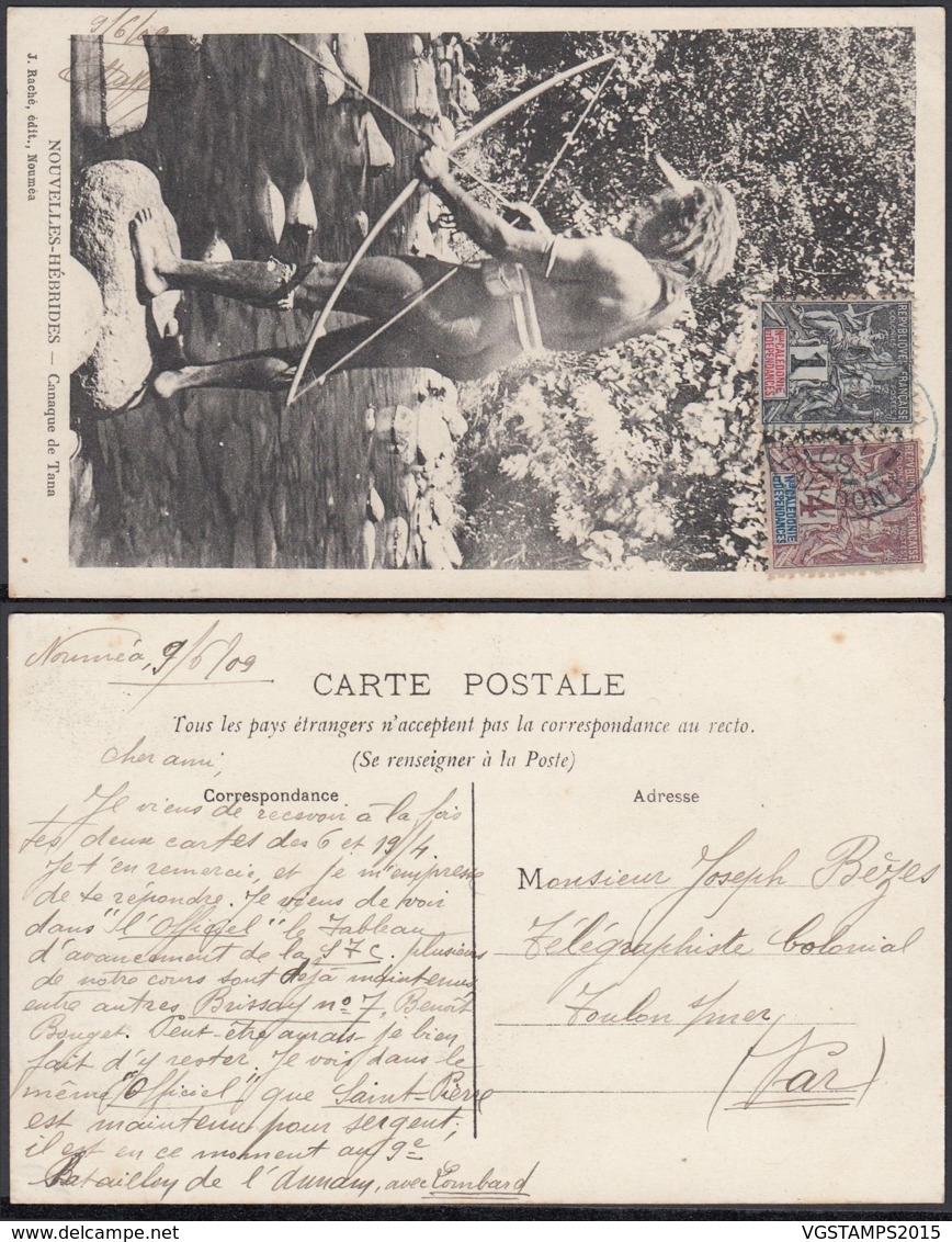 Nouvelle-Calédonie 1909 - CP Nouelles-Hébrides " Canaque De Tana " (5G) DC1143 - Nouvelle-Calédonie