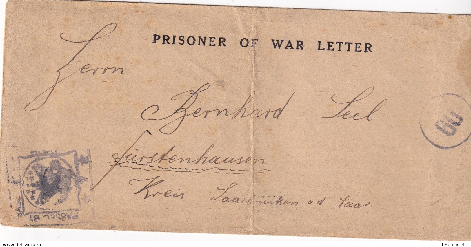 USA LETTRE DE PRISONNIER DE GUERRE - Lettres & Documents