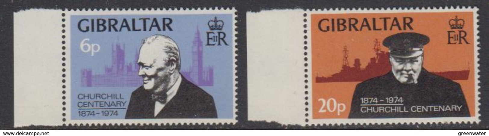 Gibraltar 1974 Winston Churchill 2v ** Mnh (41485D) - Gibraltar