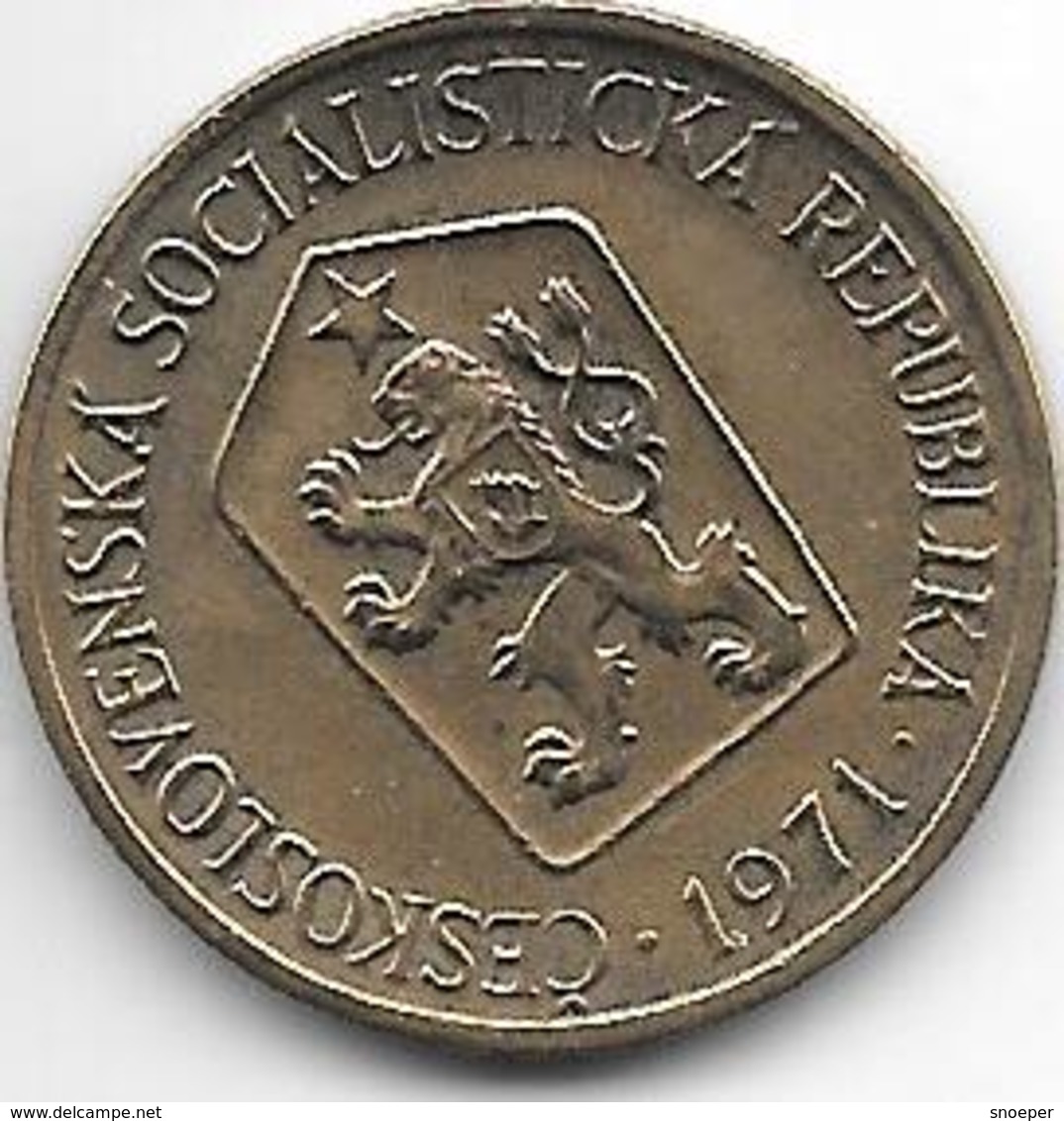 Czechoslovakia 1 Koruna  1971  Km 50  Xf+ - Tschechoslowakei