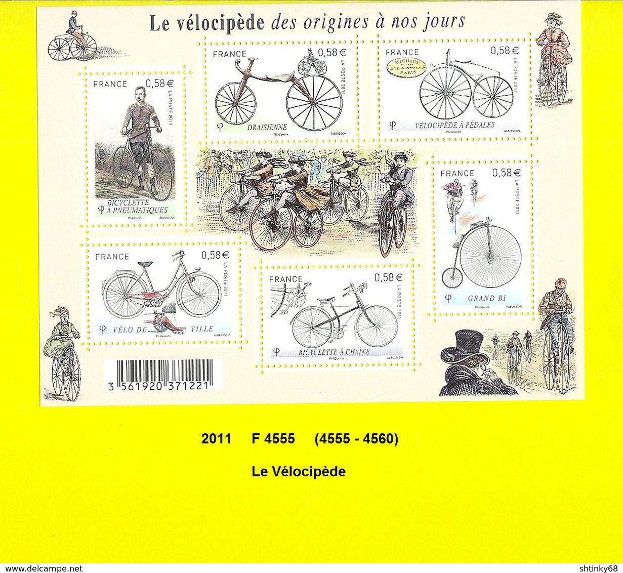 Feuillet De 2011 Neuf ** Y&T N° F 4555 Le Vélocipède - Neufs