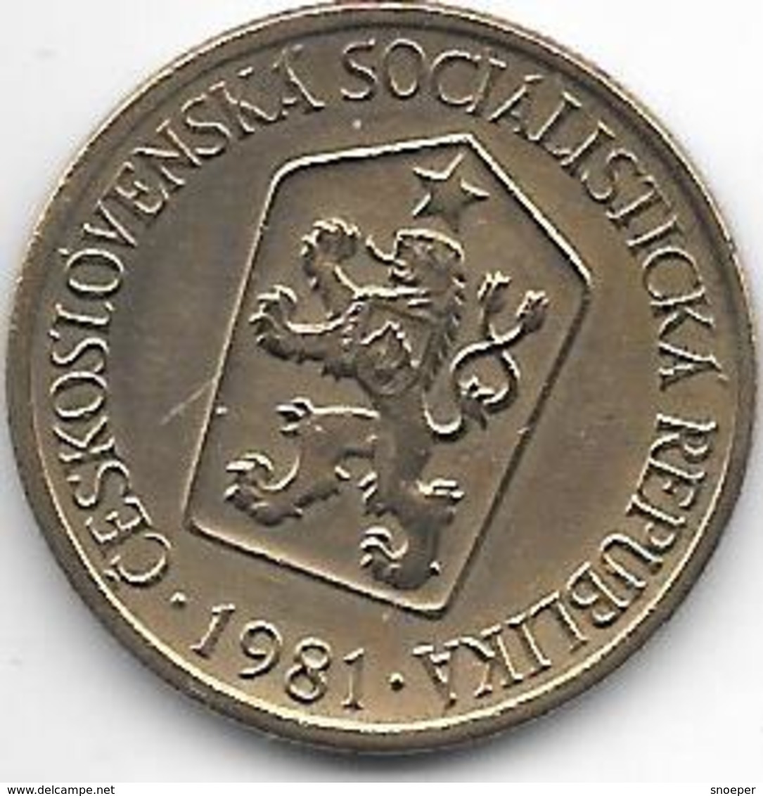 Czechoslovakia 1 Koruna  1981  Km 50  Xf+ - Tchécoslovaquie