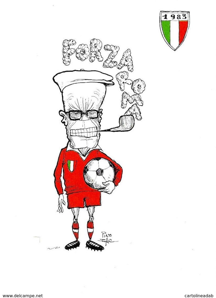 [MD2430] CPM - SATIRICA HUMOR POLITICA - FORZA ROMA - SANDRO PERTINI - ILL. PINO ZAC - Non Viaggiata - Calcio