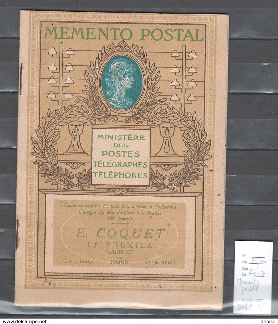 France - Memento Postal Imprimé Par Draeger - Vademecum Des Tarifs Postaux - Environ 1900 - Tarifs Postaux