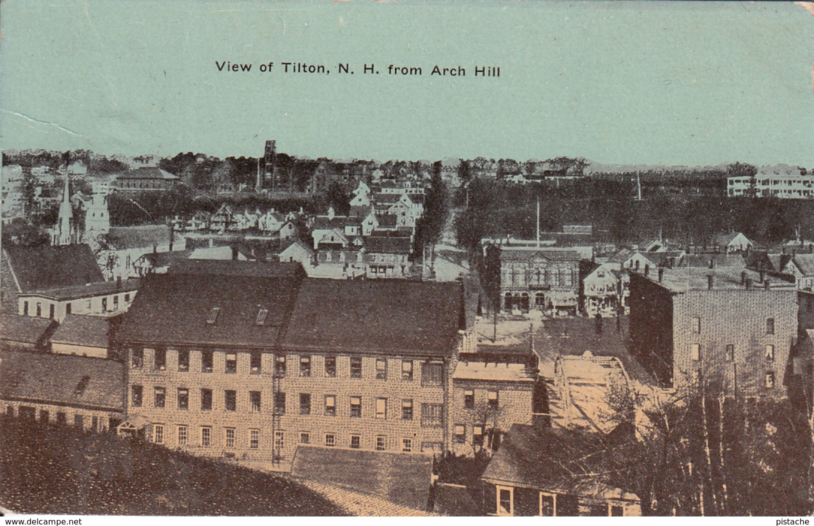 Old 1914 Post Card - View Of Tilton New Hampshire USA - Postmark - By Henry H. Como - 2 Scans - Other & Unclassified