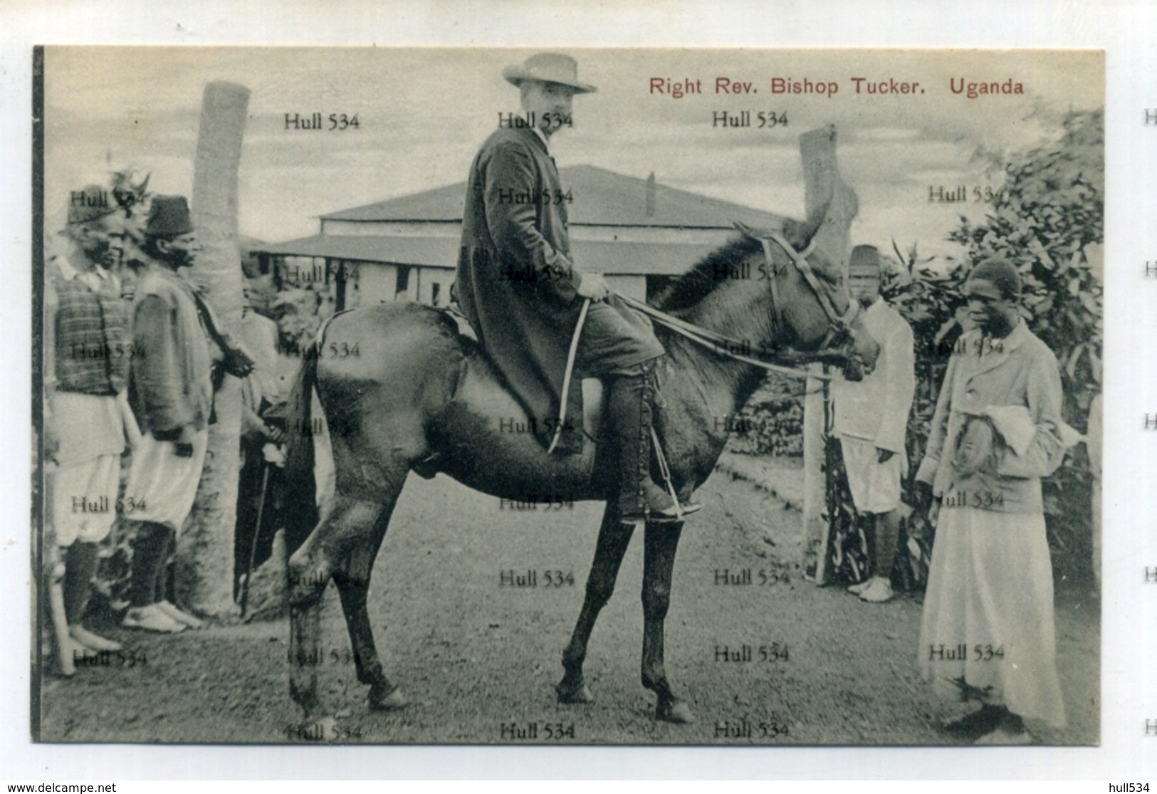 Uganda Right Rev. Bishop Tucker On Horse Postcard 1910s-20s Kampala - Uganda