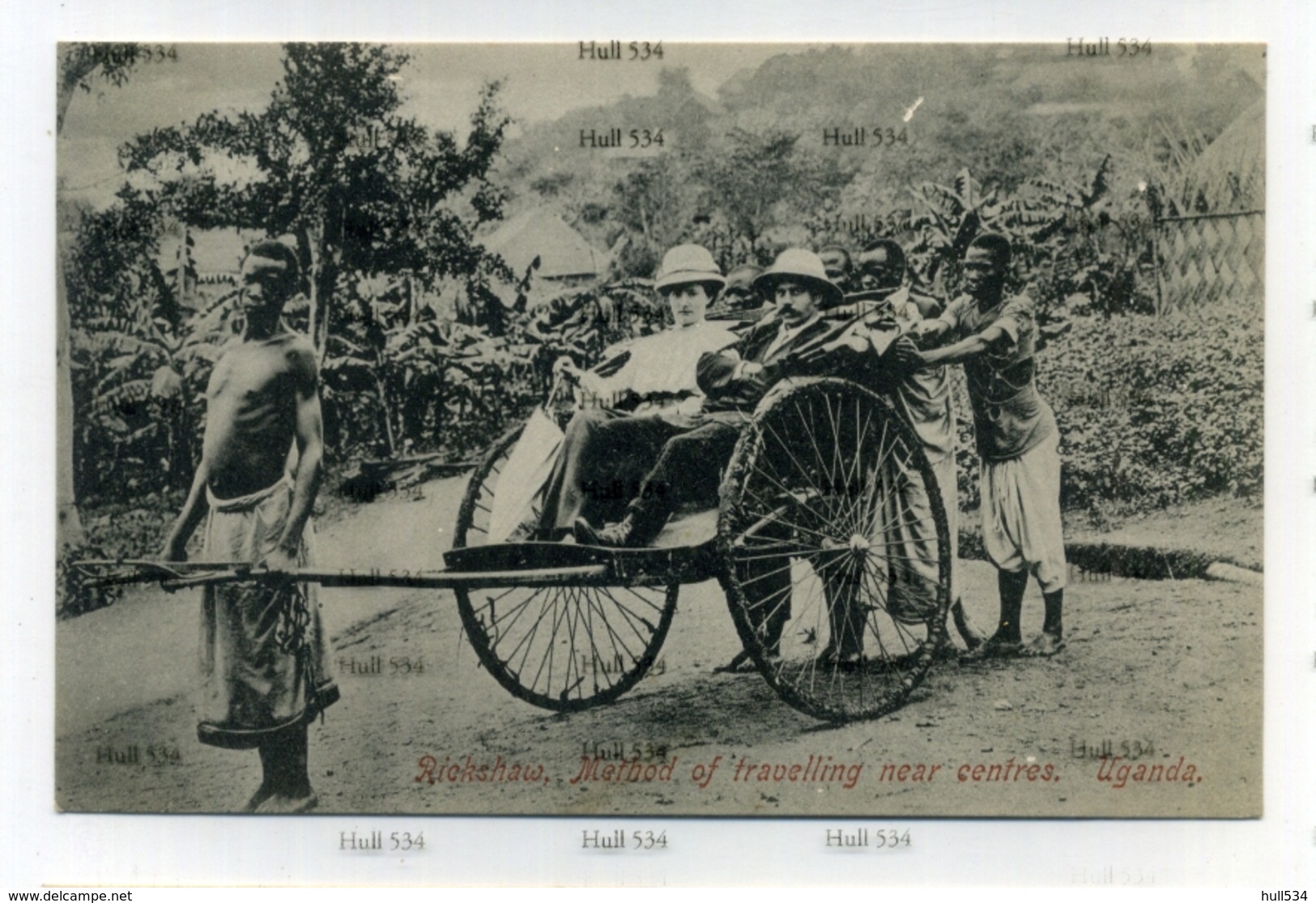 Uganda Rickshaw Method Of Travelling Near Centres Postcard 1910s-20s Kampala - Uganda