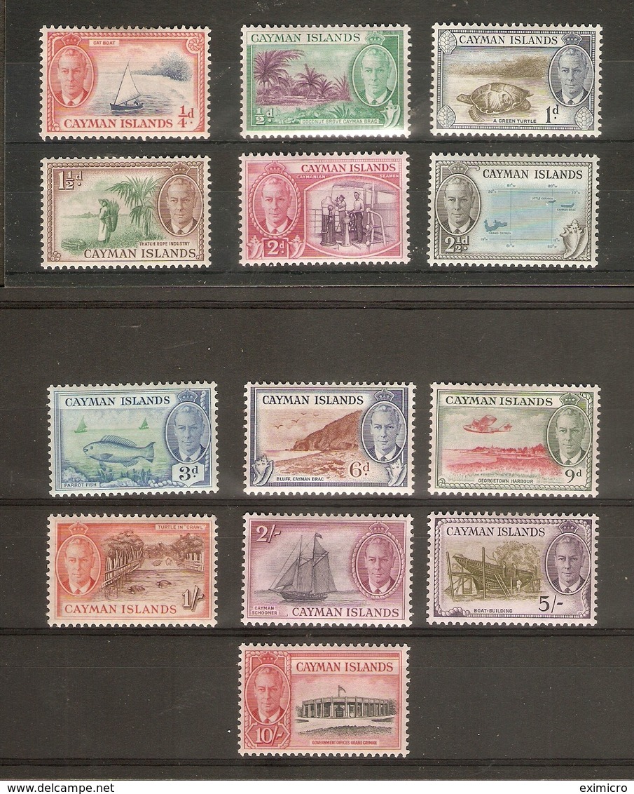 CAYMAN ISLANDS 1950 SET SG 135/147 LIGHTLY MOUNTED MINT Cat £80 - Cayman Islands