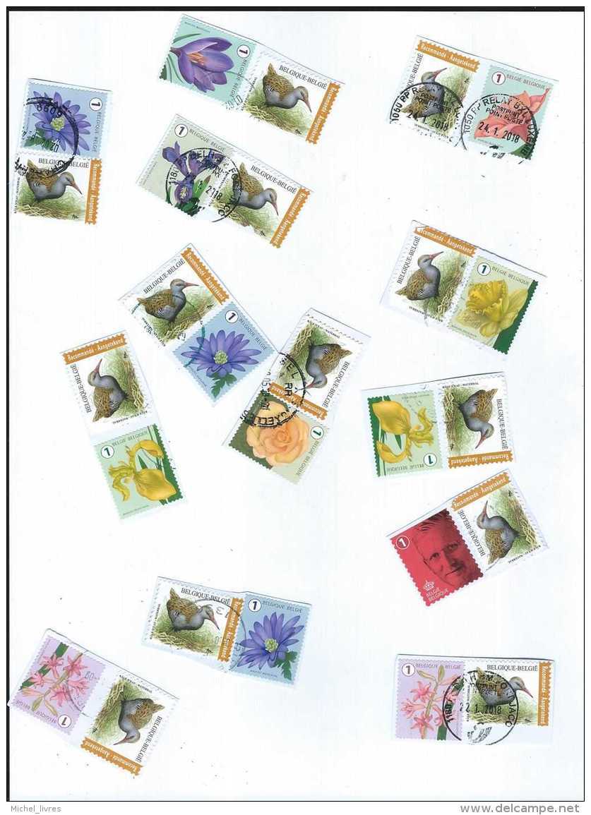 Aangetekend -  Recommandé - Lot De 100 Timbres - 50 Recommandés Oiseaux  Et 50 Timbres Ordinaires Fleurs Ou Autres - Obl - Oblitérés