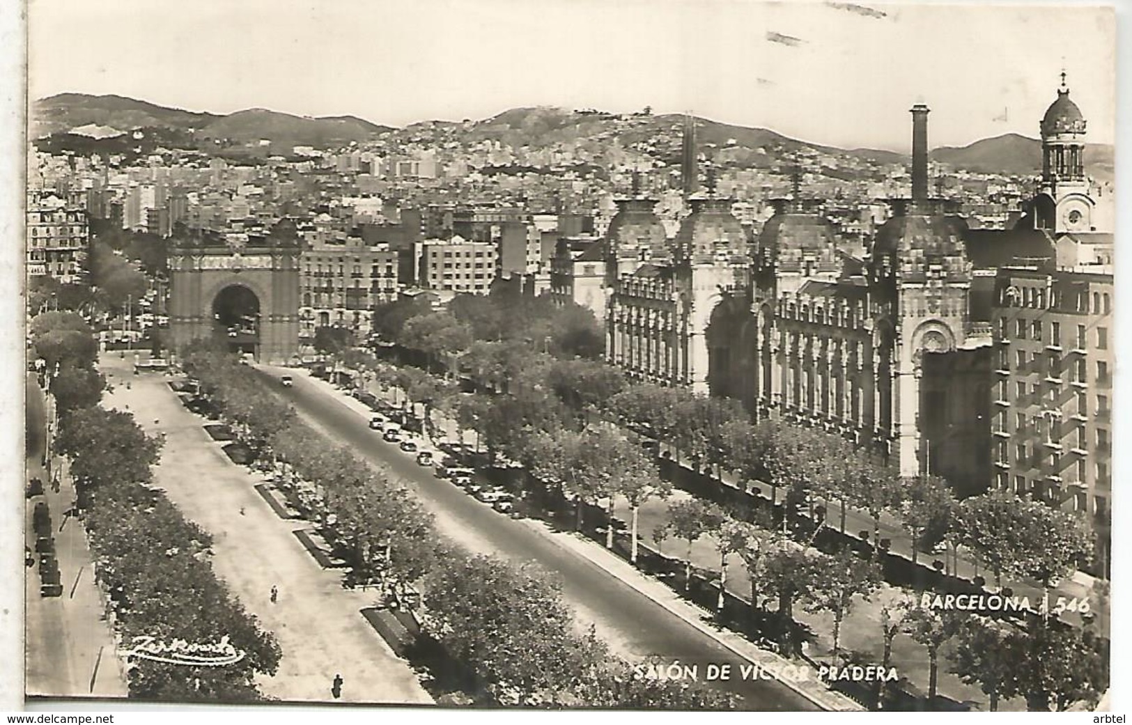 TARJETA POSTAL DE BARCELONA A HOLANDA CON MATASELLOS EN DESTINO - Cartas & Documentos