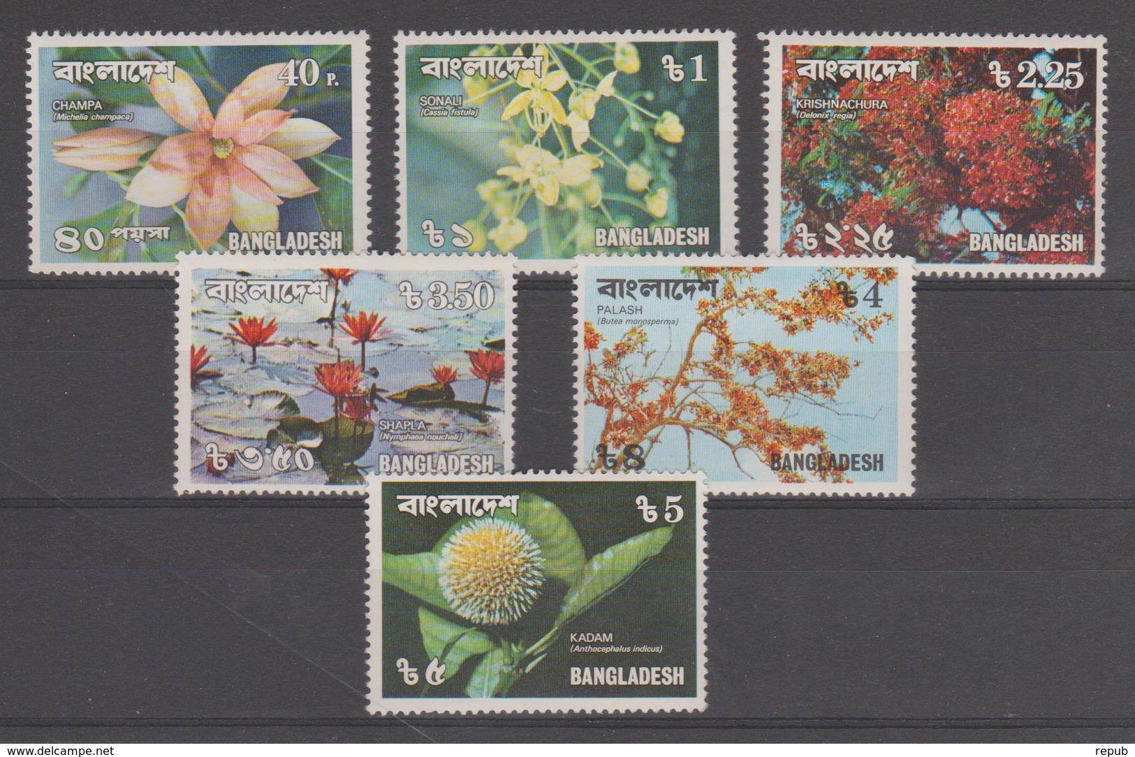 Bangladesh 1978 Fleurs Série 110-115 6 Val ** MNH - Bangladesh