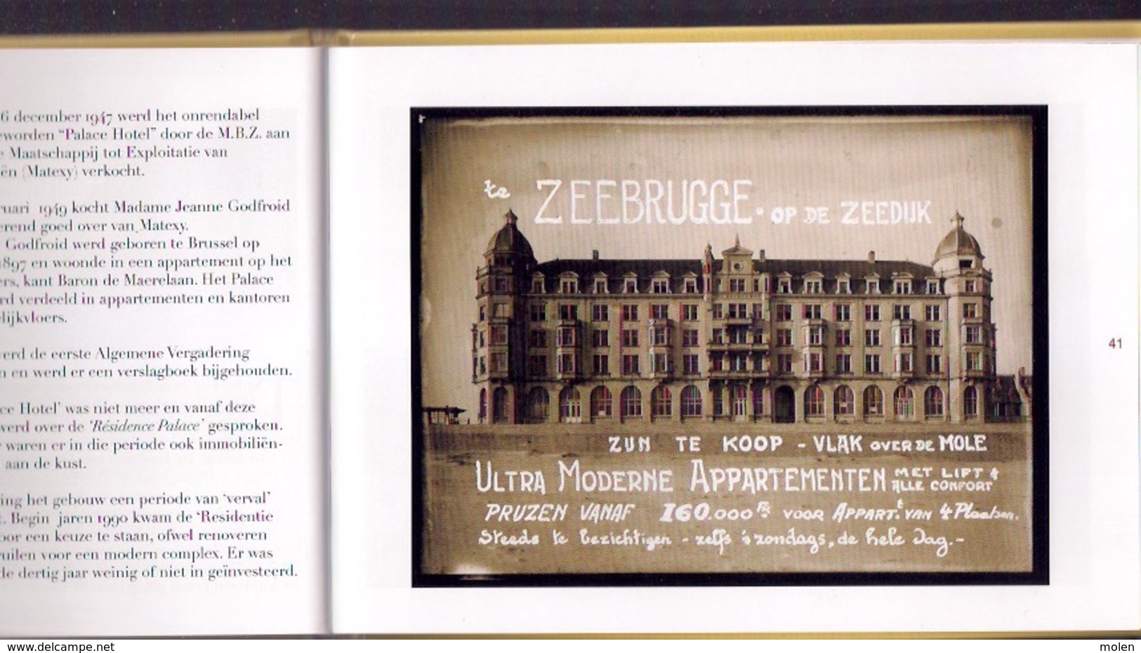 100 jaar geschiedenis PALACE ZEEBRUGGE VAN HOTEL TOT RESIDENTIE 48pp ©2014 ERFGOED BRUGGE heemkunde ANTIQUARIAAT Z799N