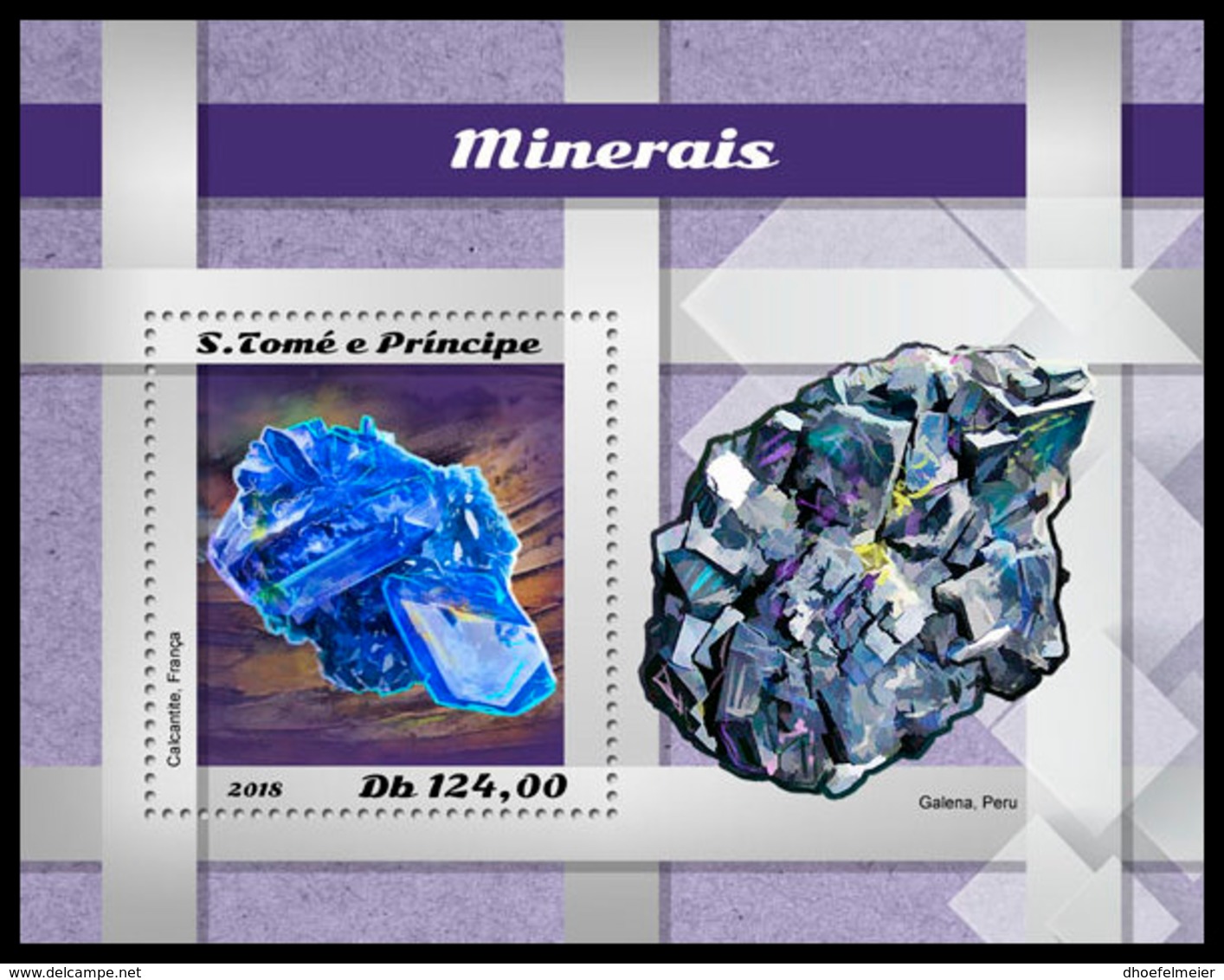 SAO TOME 2018 **MNH Minerals Mineralien Mineraux S/S - OFFICIAL ISSUE - DH1850 - Minéraux