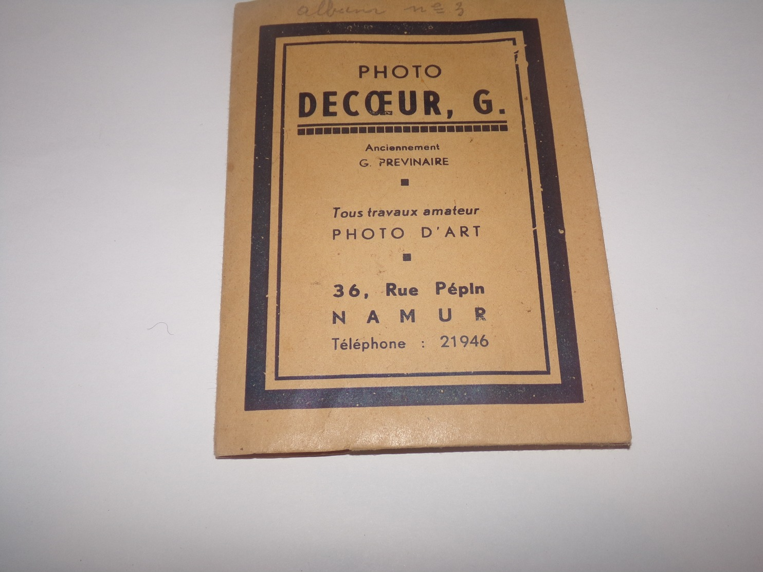 Pochette Avec Nombreux Négatifs Photographie Decoeur G.à Namur Rue Pépin.Anciennement Previnaire. - Matériel & Accessoires