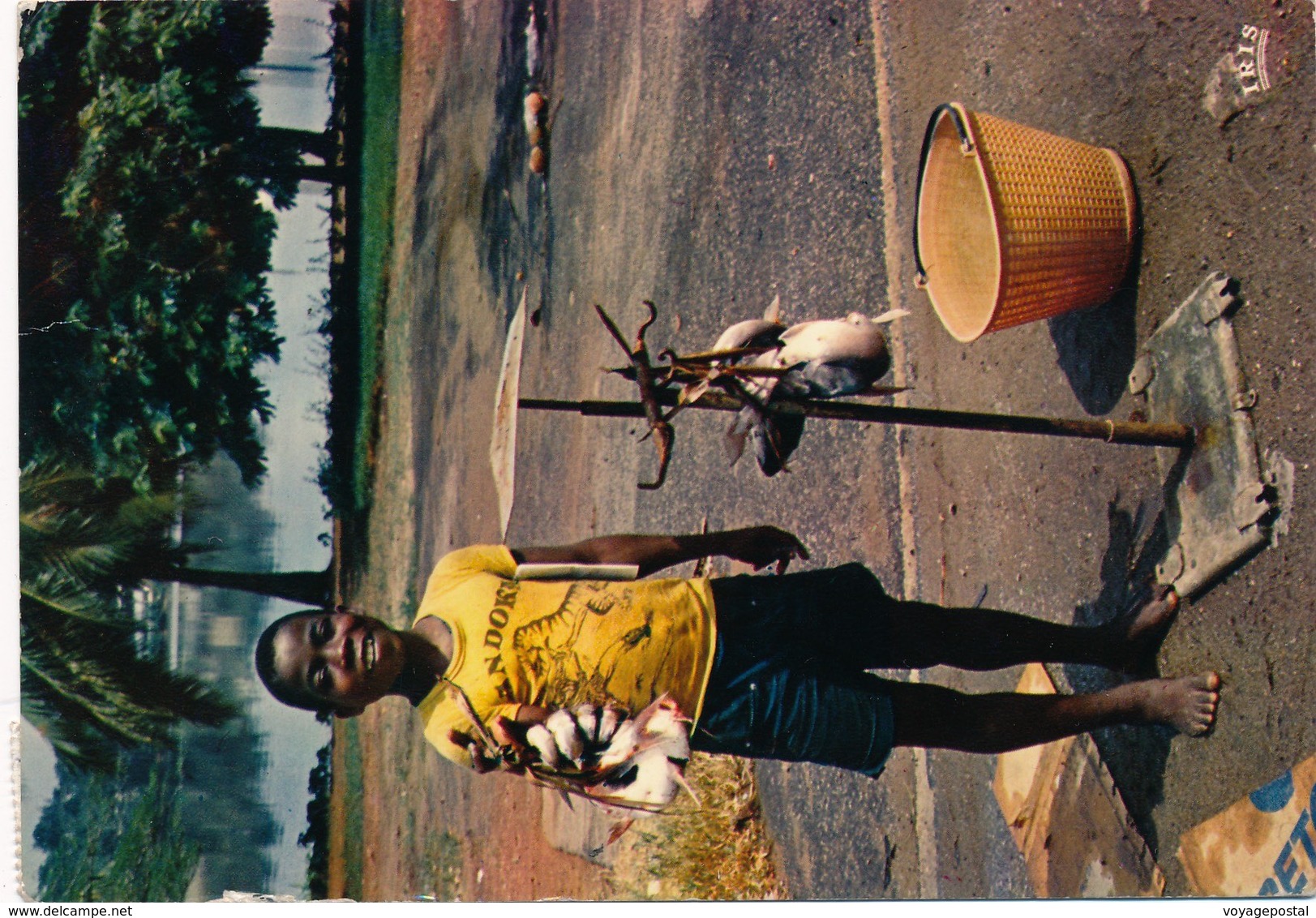 Carte Abidjan Cote D'Ivoire Chiffre Taxe Bande Pour Lyon Retour - Costa D'Avorio (1960-...)