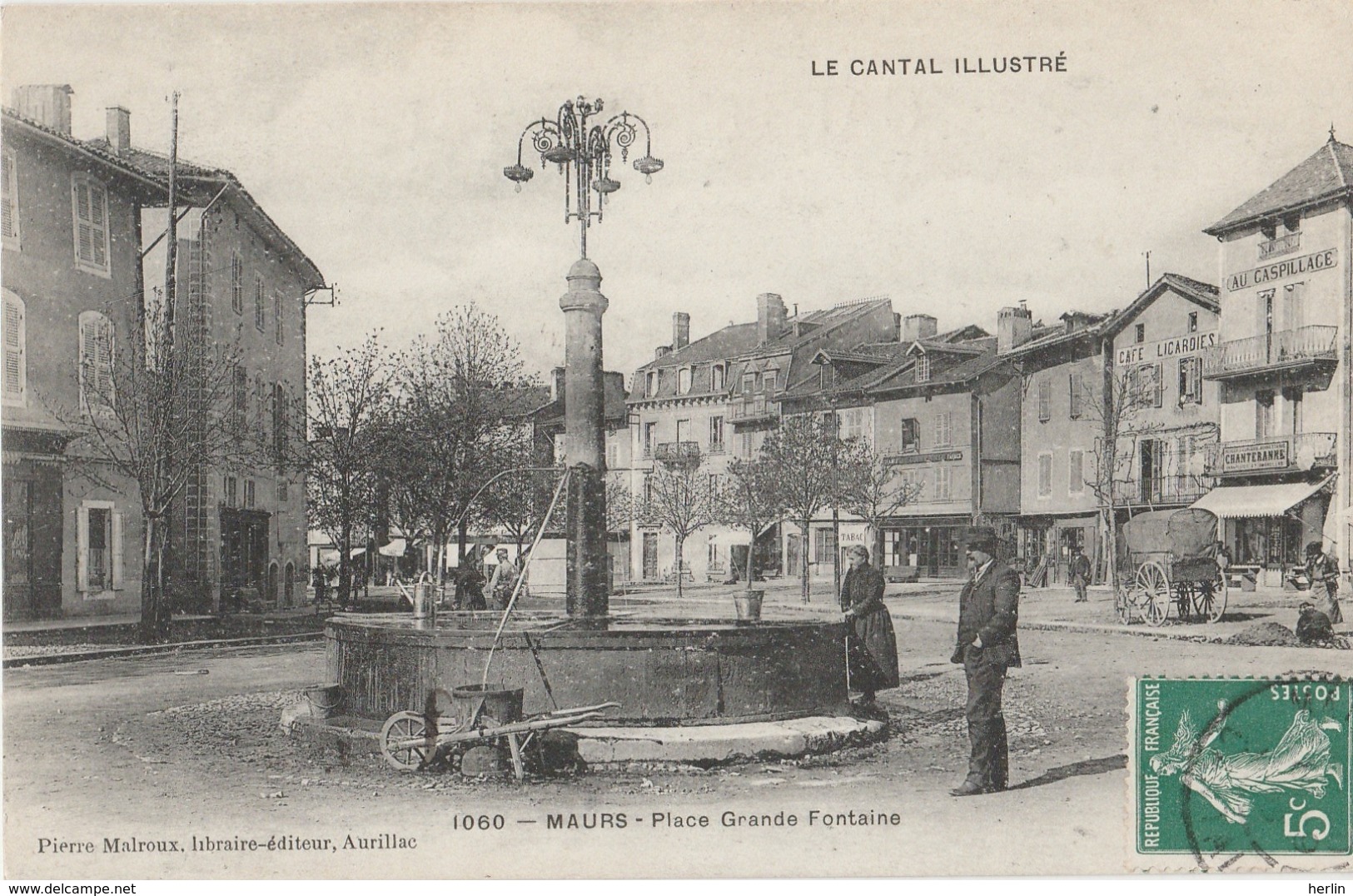 15 - MAURS - Place Grande Fontaine - Café Licardies - Magasin Chanteranne Parapluies Et Ombrelles - Autres & Non Classés