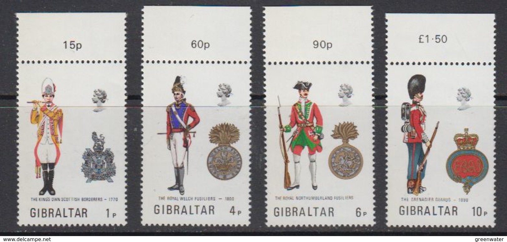 Gibraltar 1973 Uniforms 4v ** Mnh (41485K) - Gibraltar