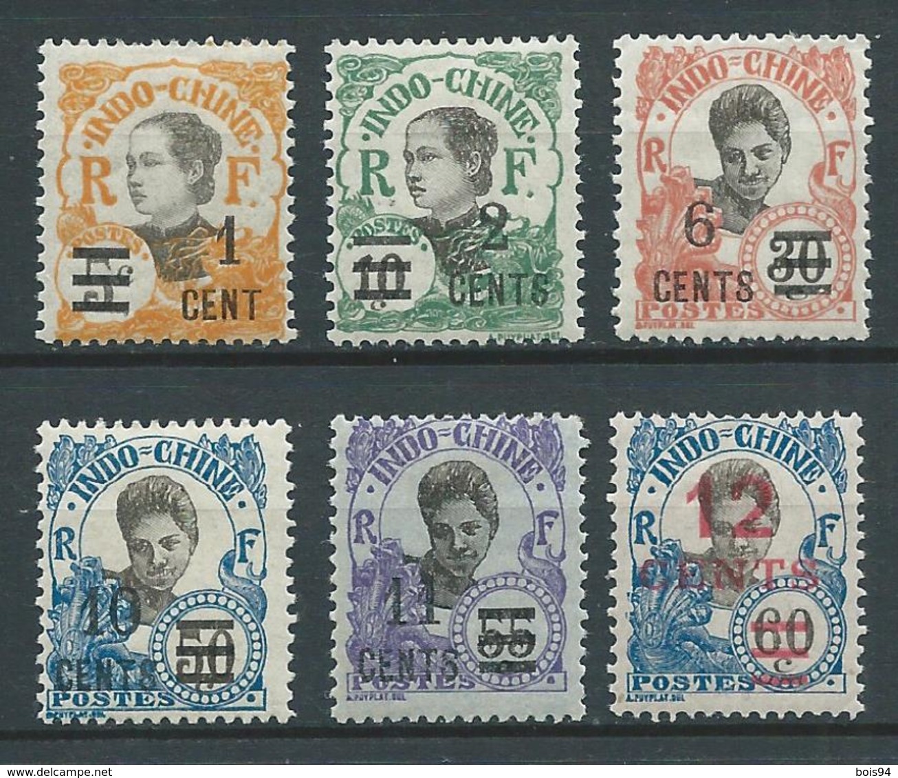 INDOCHINE 1922 . N°s 117 à 122 . Neufs * (MH) - Nuevos