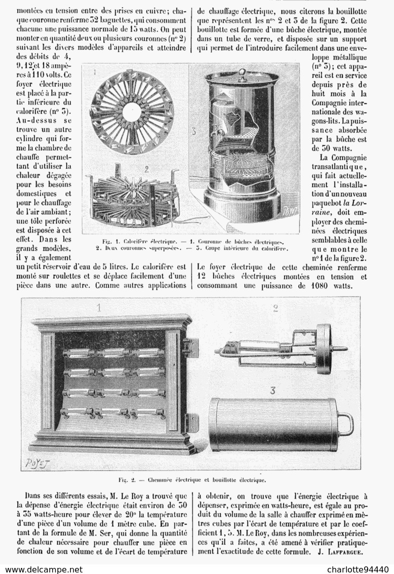 APPLICATIONS Du CHAUFFAGE ELECTRIQUE 1900 - Autres & Non Classés