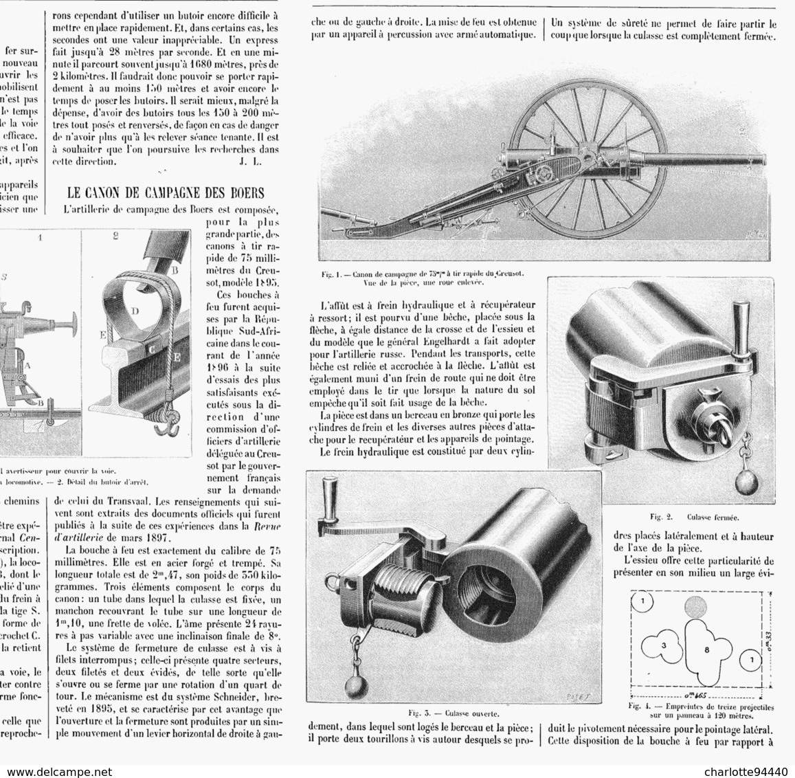 LE CANON DE CAMPAGNE Des " BOERS "  1900 - Autres & Non Classés