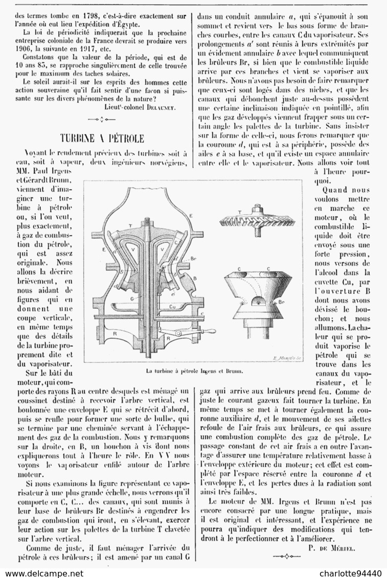 TURBINE à PETROLE   1900 - Other & Unclassified