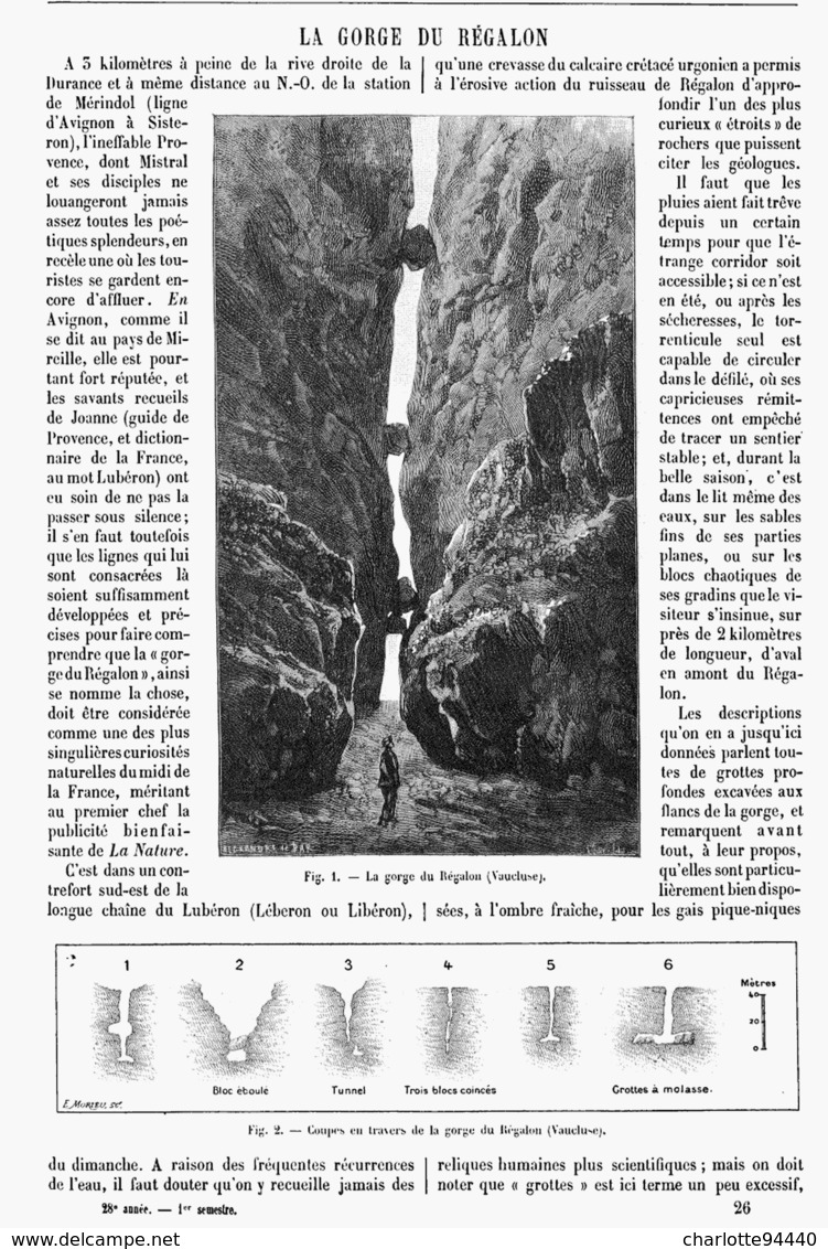 LES GORGES Du REGALON ( VAUCLUSE ) 1900 - Côte D'Azur